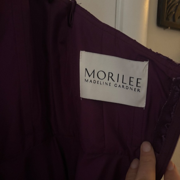 Morilee plum prom formal tea length gown size 6 - Picture 7 of 10